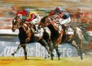 mais maintenant Montjeu.....prend la tête de la course (Prix de l'arc de triopmhe)
(edition 500)
260x195mm £35 or £60 the pair with Sinndar
A few in the edition also available as a larger image 450x350mm £85

